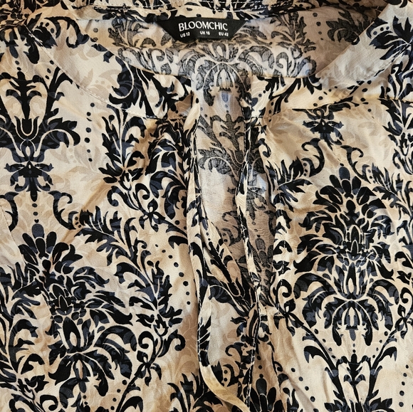 Nwot Bloomchic Damask Print Dress Women's Size 12 - Picture 3 of 8